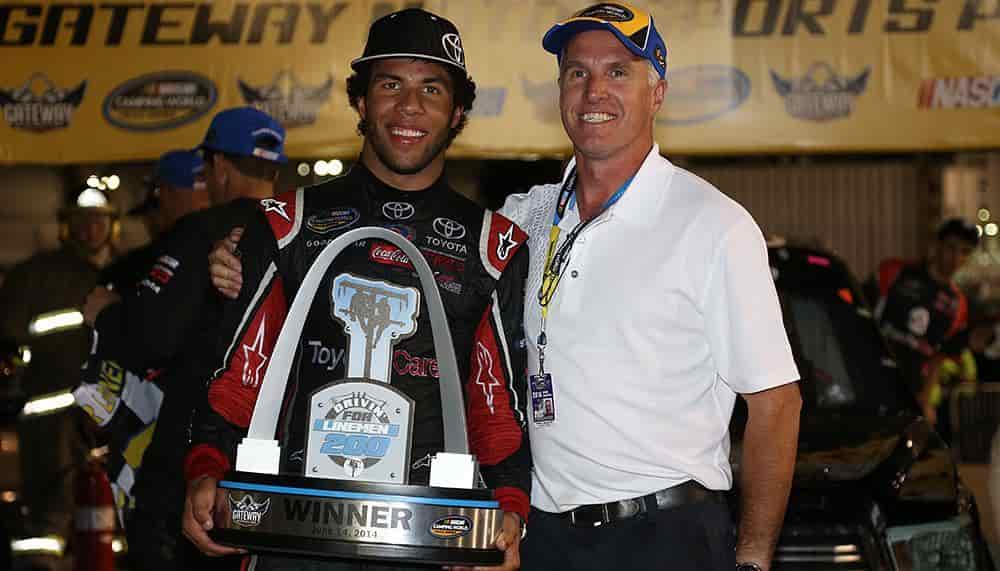 Bubba Wallace with his father Darrell Wallace.