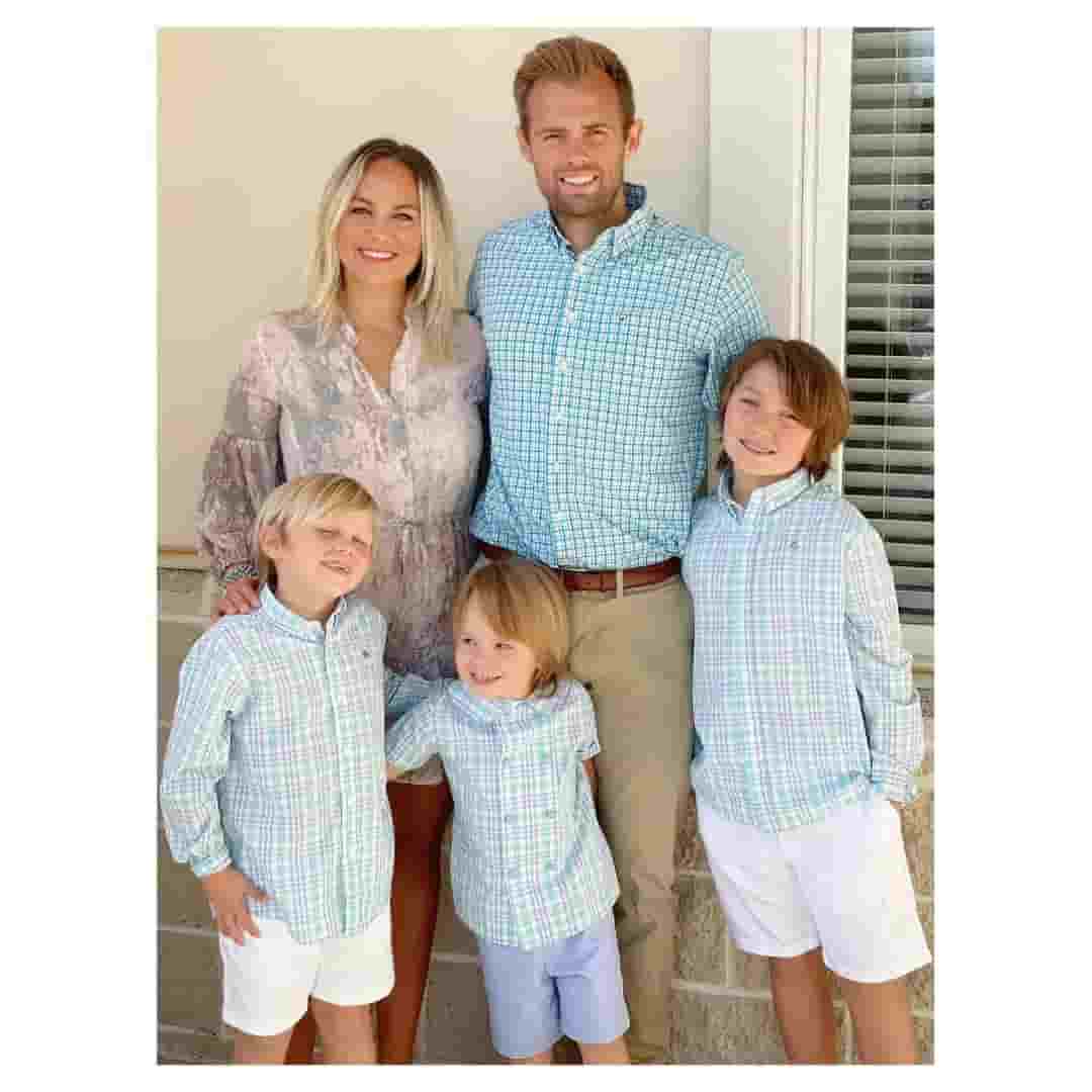 Brittany Favre with Alex Mallion and her three children.