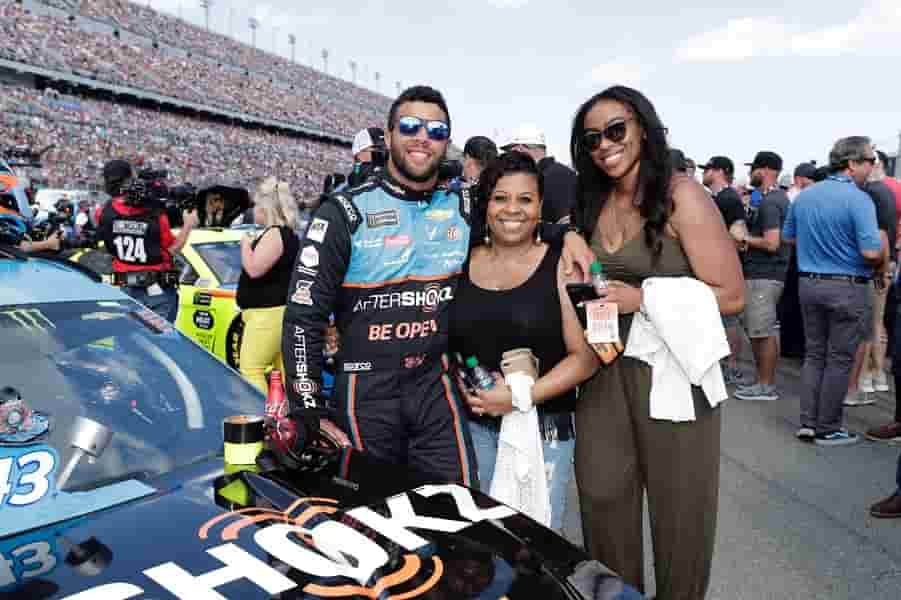 Bubba Wallace with his mother Desiree Wallace and sister Brittany Wallace.