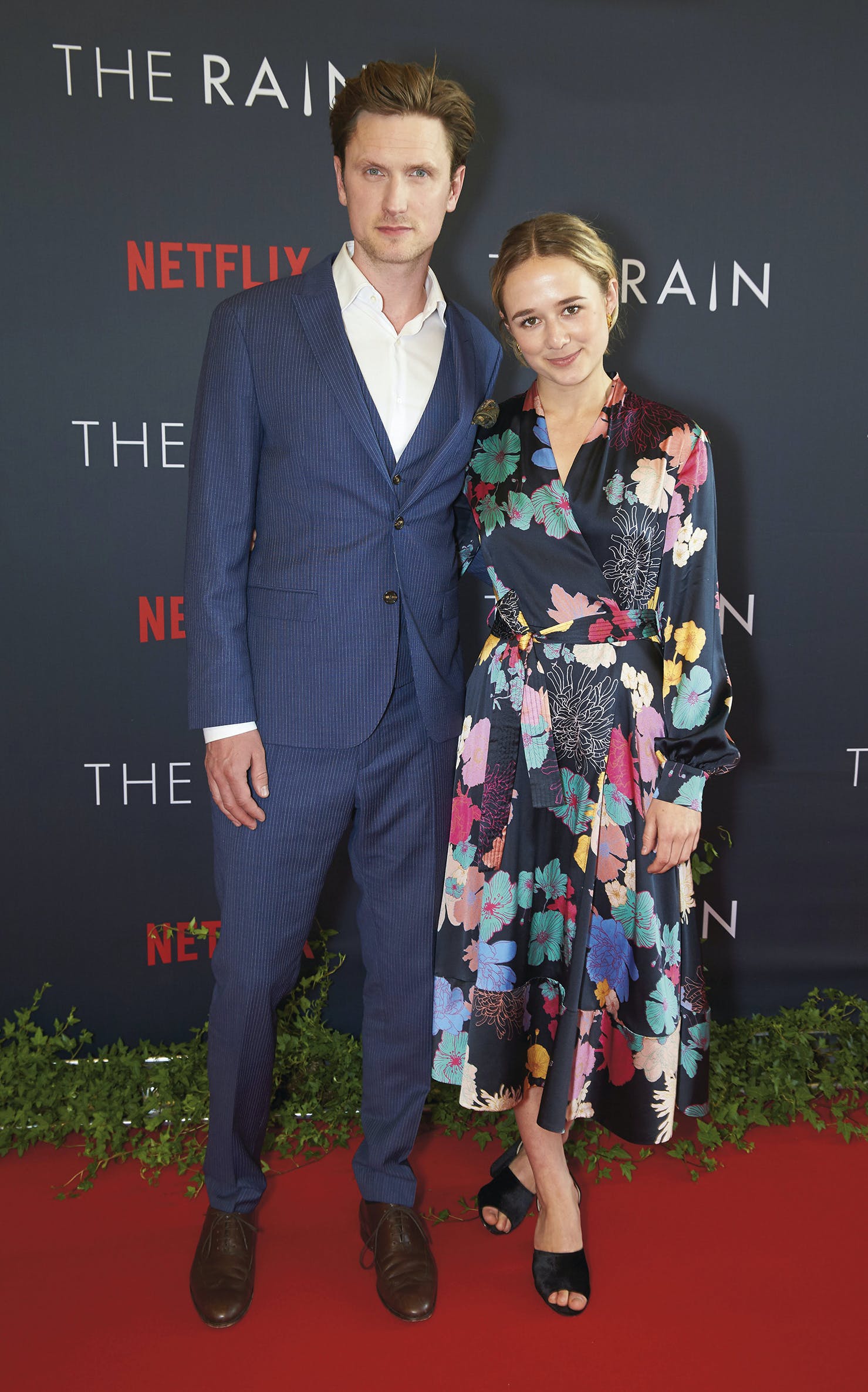 Mikkel Folsgaard with Co-star Alba August at Netflix Premiere of 'The Rain'