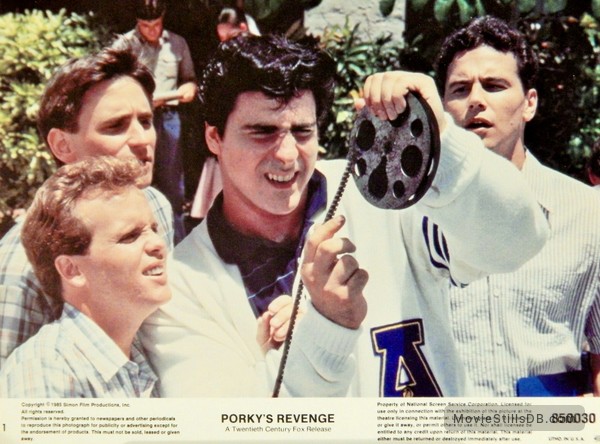 A poster of Tony Ganios's porky sequel movie, 'Porky's Revenge'