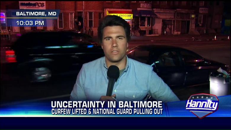 Leland Vittert covering Baltimore riots for Fox News