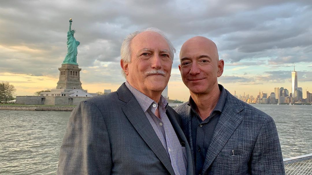 Miguel Bezos with his son Jeff Bezos
