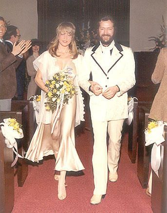 Eric Clapton and Pattie Boyd on their wedding day.