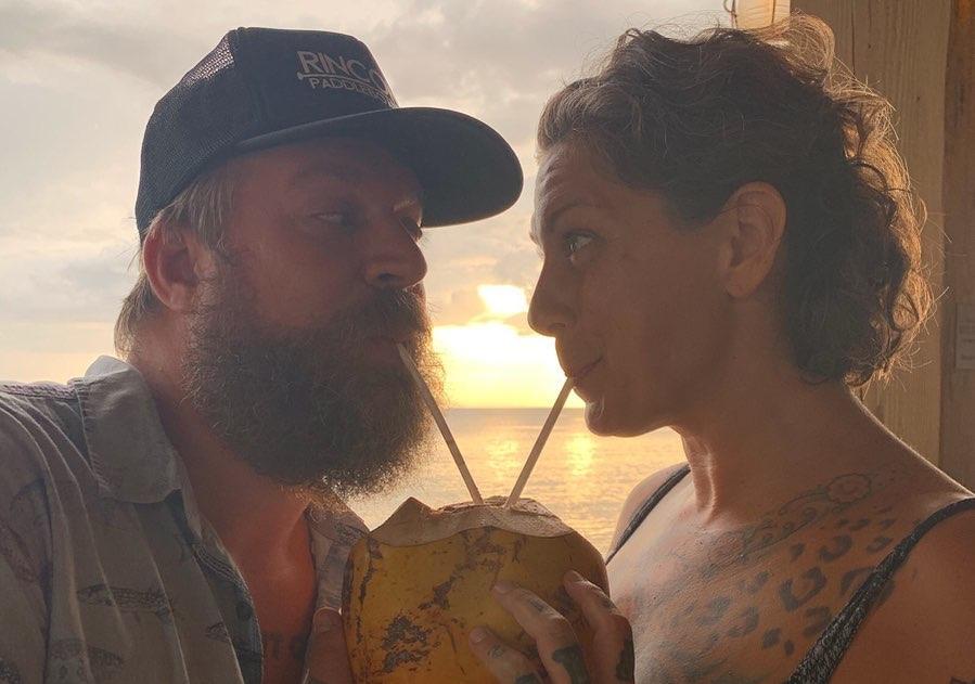 Alexandre De Meyer sharing a coconut with Danielle Colby