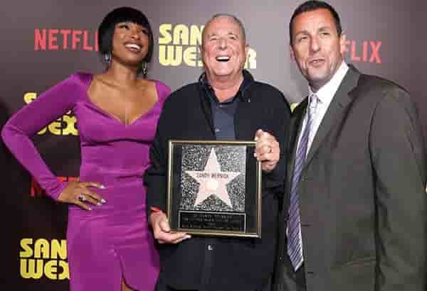 Sandy Wernick with Jennifer Hudson and Adam Sandler in the premiere of the movie based on his life.