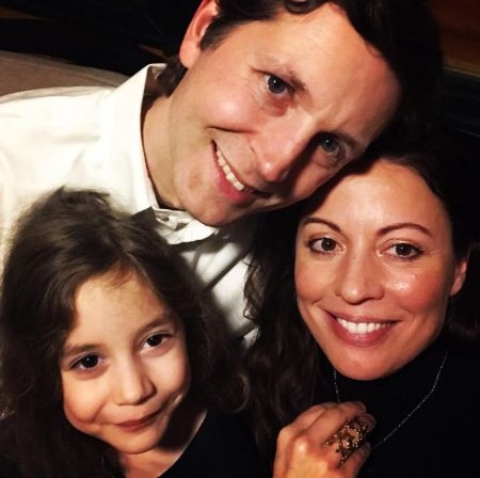 Kay Cannon with her husband Eben Russell and daughter Evelyn Rose